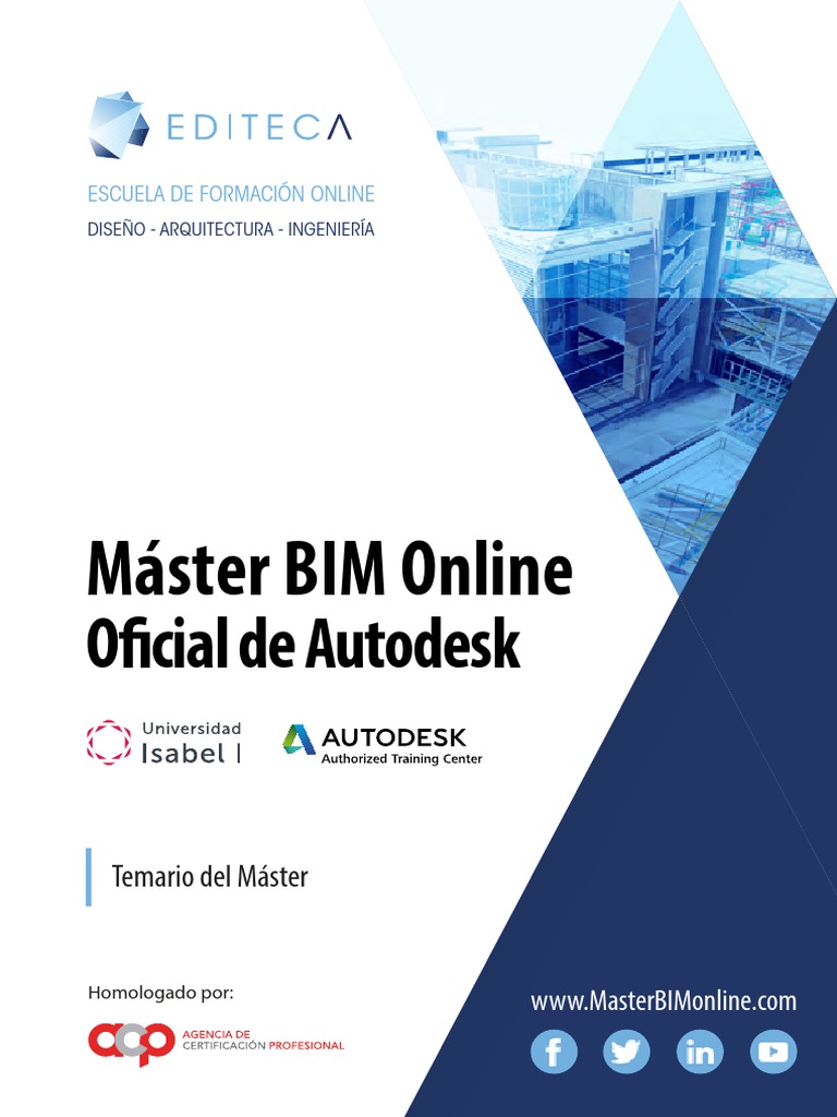 Máster BIM Online de Editeca | PDF | Autodesk Revit | Ingeniero civil