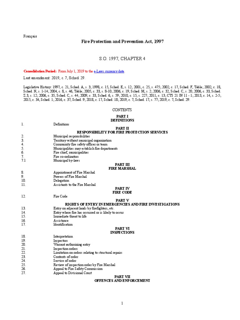 Regulation Fire Protection and Prevention Act 1997 f04 e PDF Fire