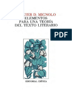 Mignolo, Walter D. - Elementos para una teorÃ­a del texto literario - Editorial CrÃ­tica, 1978