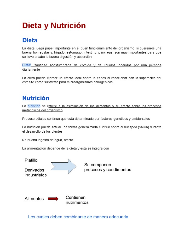Dieta y Nutrición | PDF | Nutrientes | Nutrición