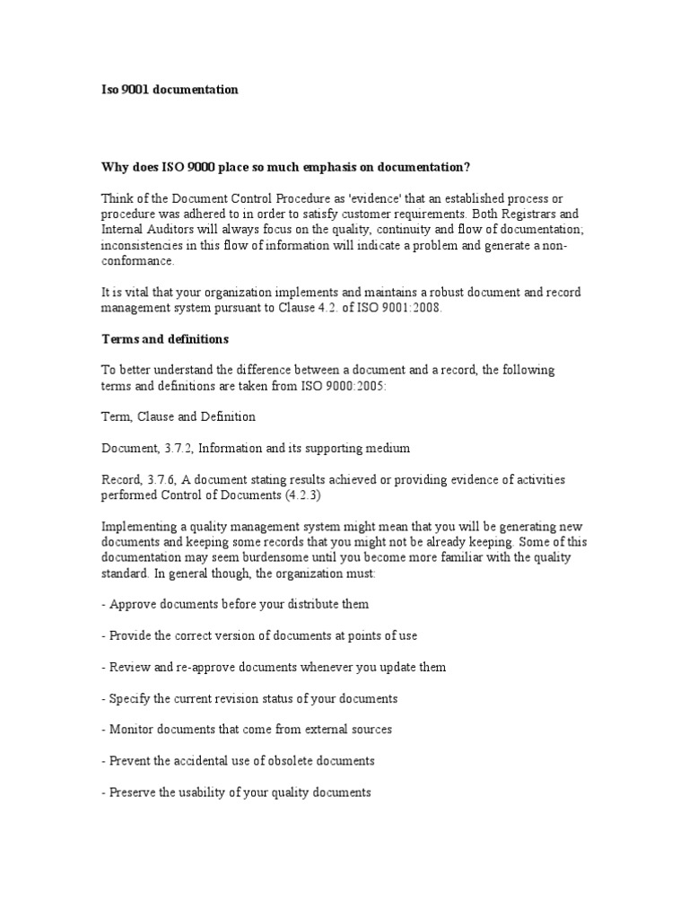 Iso 9001 Documentation | PDF | Iso 9000 | Verification And Validation