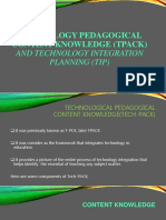 Technology Pedagogical Content Knowledge (Tpack) : and Technology Integration Planning (Tip)