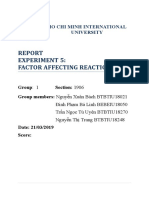 Experiment 5: Factor Affecting Reaction Rate: Ho Chi Minh International University