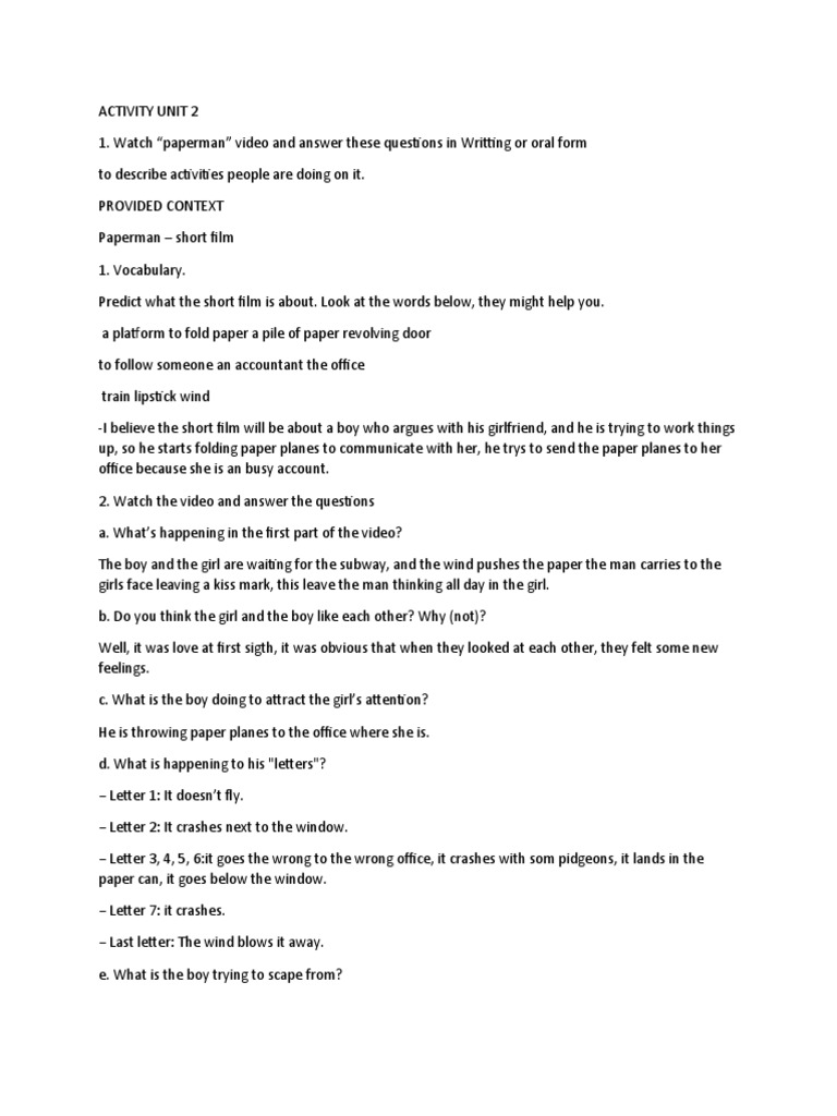 Paperman Short Film Analysis and Summary | PDF