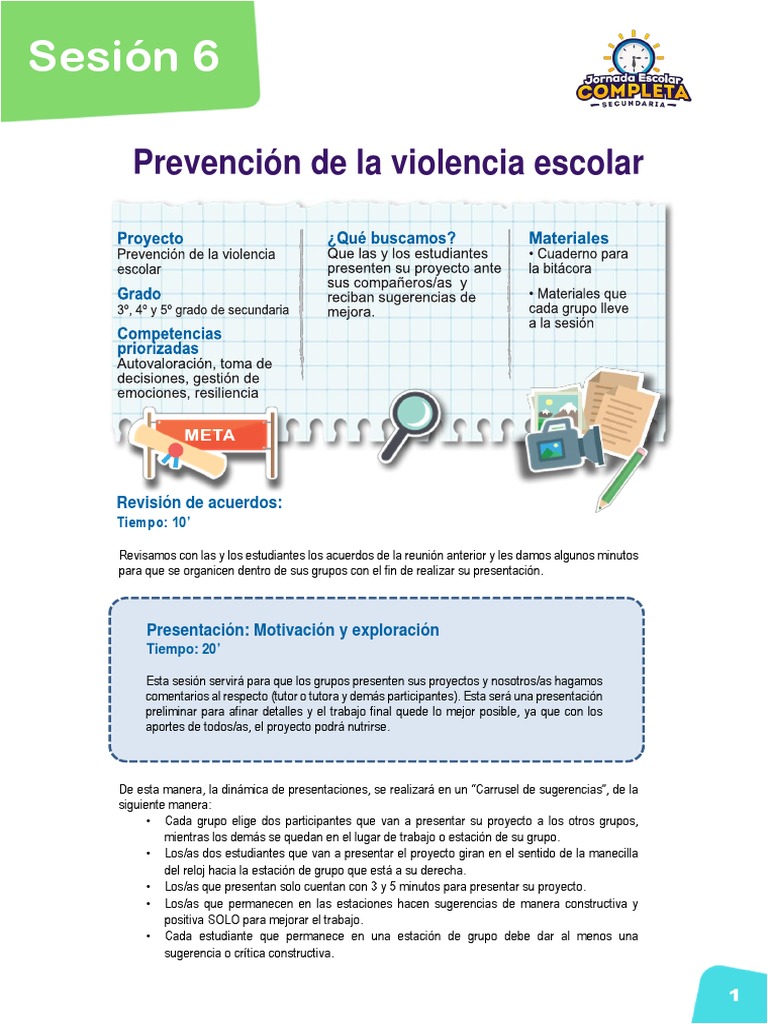 Prevención de Violencia Escolar en Tutorías | PDF | La naturaleza ...