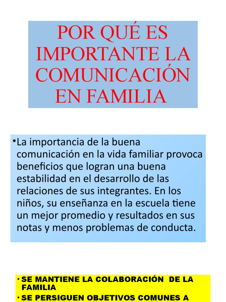 Importancia de la Comunicación Familiar | PDF