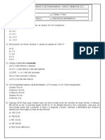 MATEMÁTICA - TESTE 2º BIMESTRE - 7º Ano.