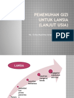 Pemenuhan Gizi Untuk Lansia (Lanjut Usia)