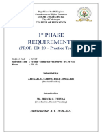 1 Phase Requirements: (PROF. ED. 20 - Practice Teaching)