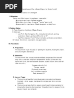 Lesson Plan For Grade 1 | PDF | Shape | Rectangle