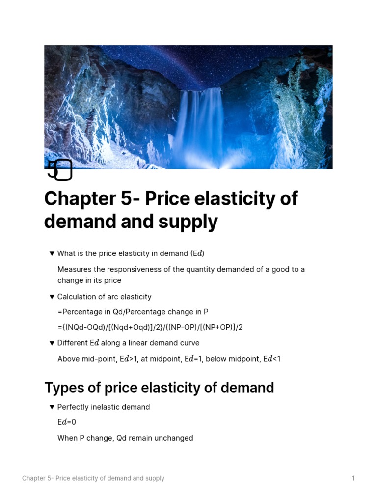 Chapter 5-Price Elasticity of Demand and Supply | PDF | Demand | Price ...