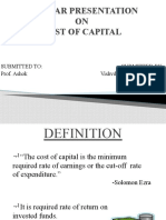 Seminar Presentation ON Cost of Capital