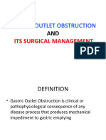 Gastric Outlet Obstruction: Its Surgical Management