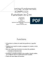 Programming Fundamentals (COMP1112) : Function in C++