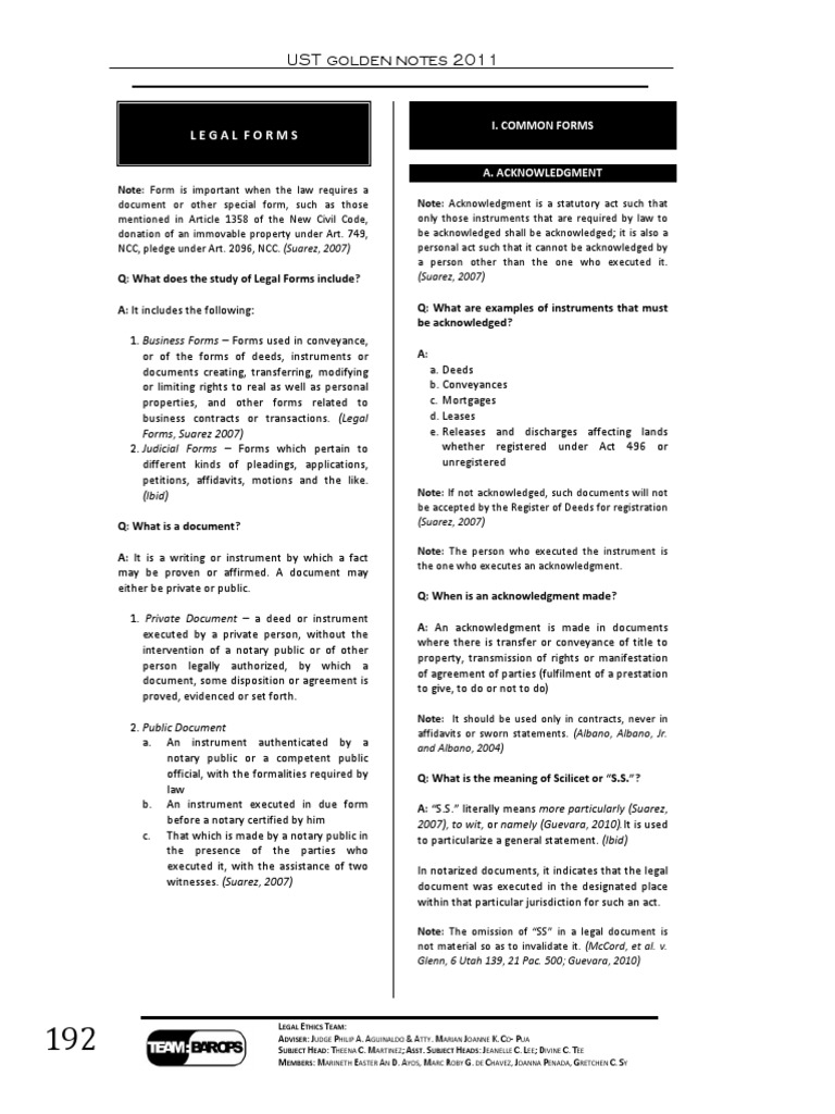 Reviewer (Legal Forms) PDF Mortgage Law Notary Public