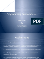 Programming Fundamentals: Lecture # 3 by Imran Kazmi