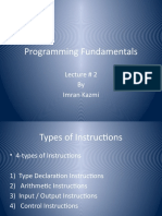 Programming Fundamentals: Lecture # 2 by Imran Kazmi
