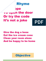 Tie A Rope To Open The Door or Try The Code It's Not A Joke: Rhyme