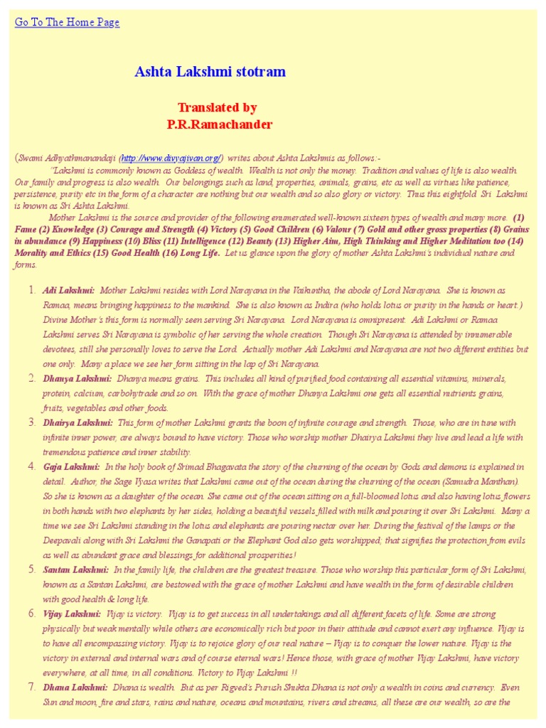ASHTA LAXMI STOTRAM IN ENGLISH PDF visual data 7