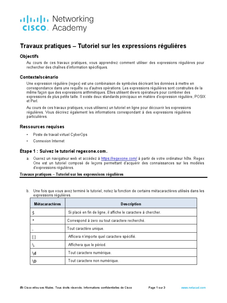 Tutoriel sur les expressions régulières | PDF | Expression régulière ...