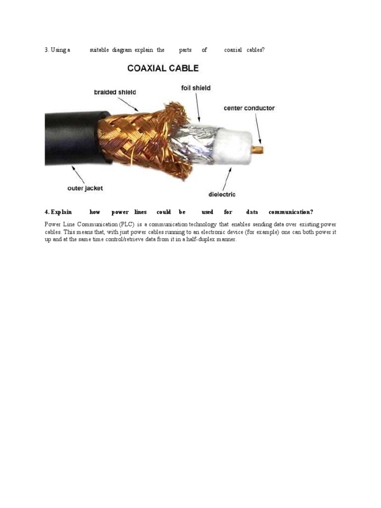 Using A Suitable Diagram Explain The Parts of Coaxial Cables? | PDF