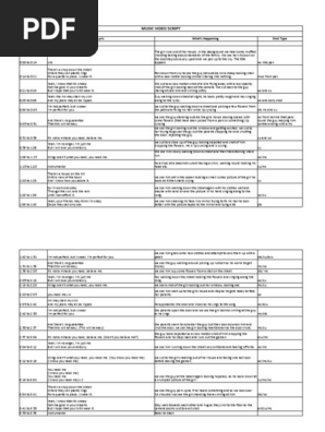 music video script template