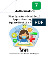 First Quarter - Module 10 Approximating The Square Root of A Number