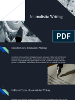 Journalistic Writing