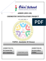 Analysis of Honey Chemistry Investigatory Project Class 12