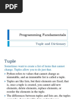 Programming Fundamentals: Tuple and Dictionary