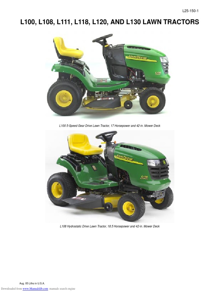 John Deere L130 Lawn Mower Operator's Manual | PDF | Lawn Mower | Mower
