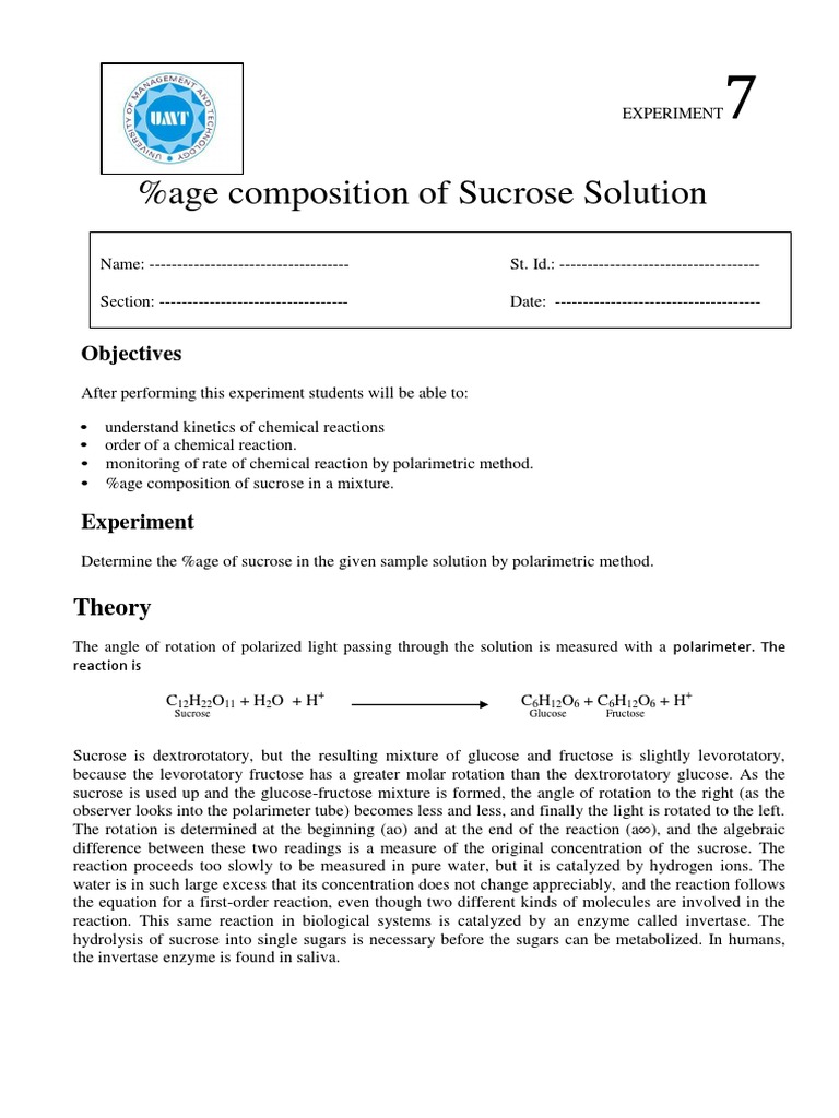 CH-314 Lab Experiment 7 | PDF | Fructose | Sucrose