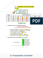 Preposizioni Articolate Tarea Hecha Italiano