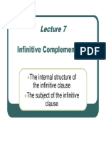 Infinitive Complements (4) : The Internal Structure of The Infinitive Clause The Subject of The Infinitive Clause