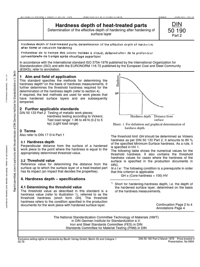 Hardness Depth Standards DIN 50190-2 | PDF | Heat Treating | Hardness