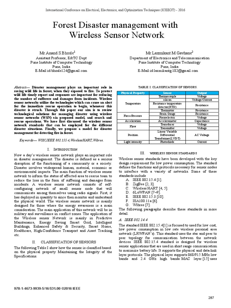 Forest Disaster Management With Wireless Sensor Network: MR - Anand.S ...