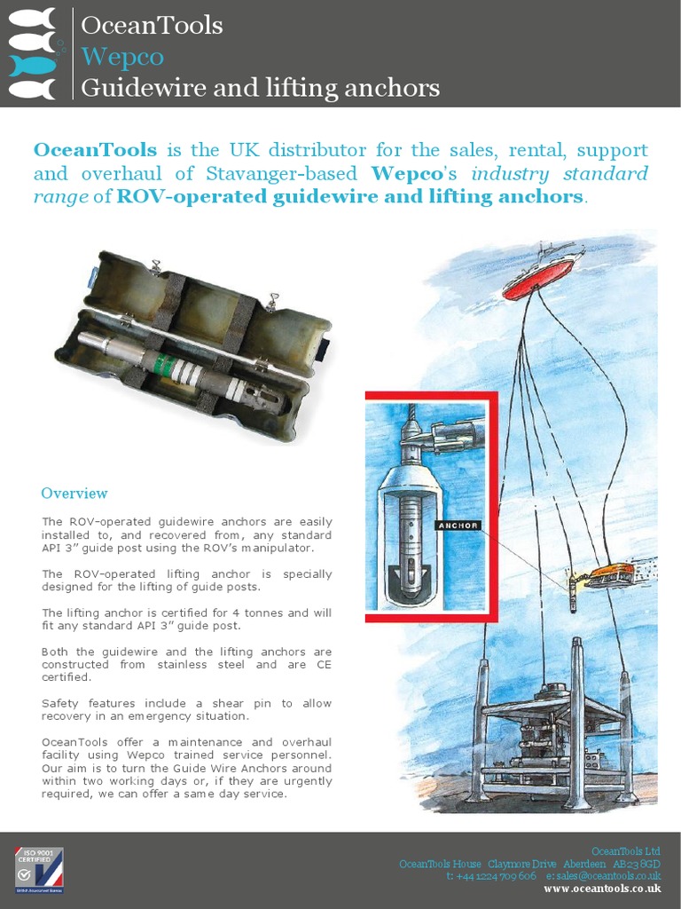 Wepco Guidewire and Lifting Anchors | PDF | Anchor | Manufactured Goods