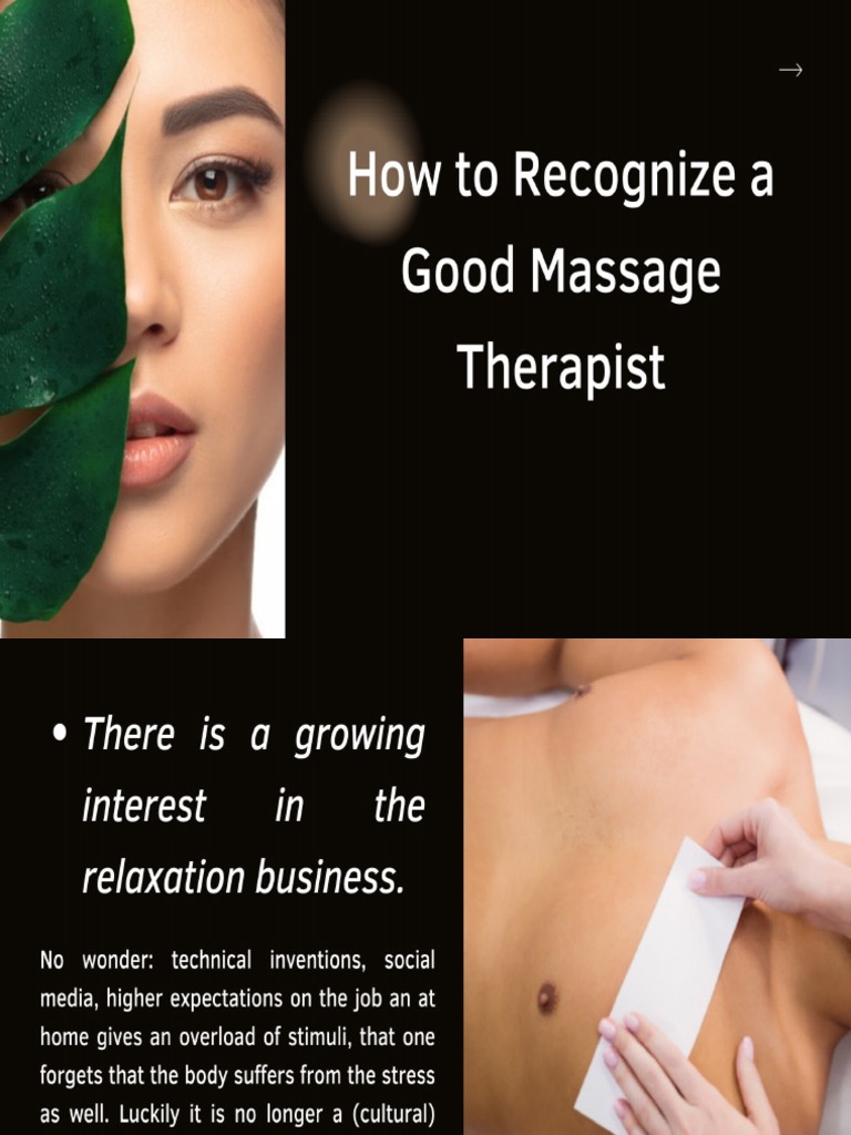 How To Recognize A Good Massage Therapist PDF