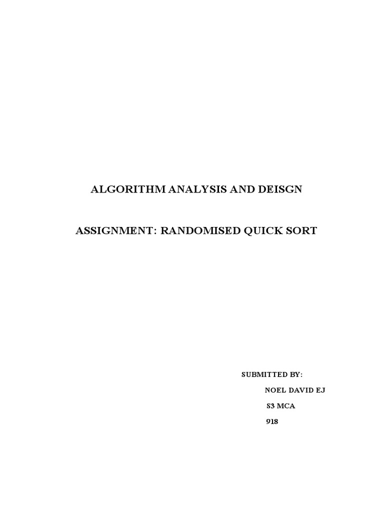 Randomized Quicksort Implementation | PDF | Computer Programming ...