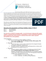 Hematology Recommendations and Dosing Guidelines During COVID-19