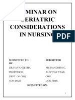 Seminar On Geriatric Considerations in Nursing: Submitted To: Subimtted BY