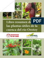 Libro resumen de las plantas útiles de la cuenca del río Orotoy Acacias