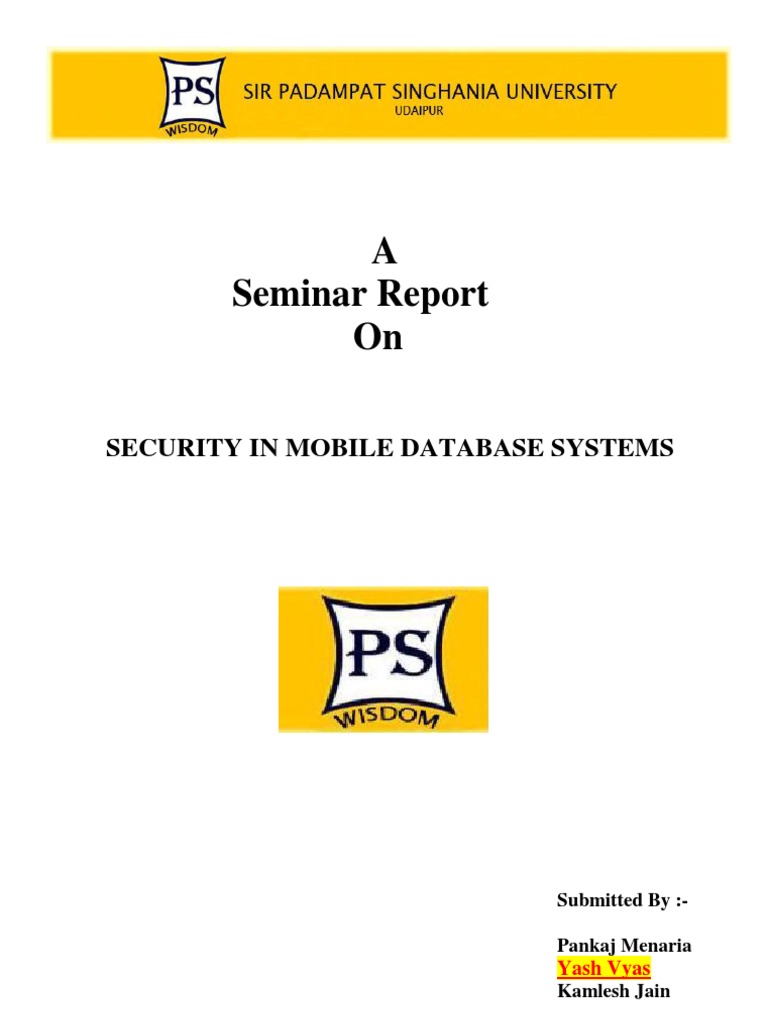 Mobile Database Security Seminar Report | PDF | Information Security ...