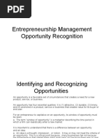 Entrepreneurship Management-Opportunity Recognition