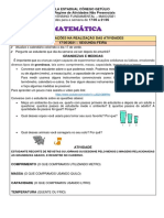 Orientações de MATEMÁTICA de 17 A 21 de Maio