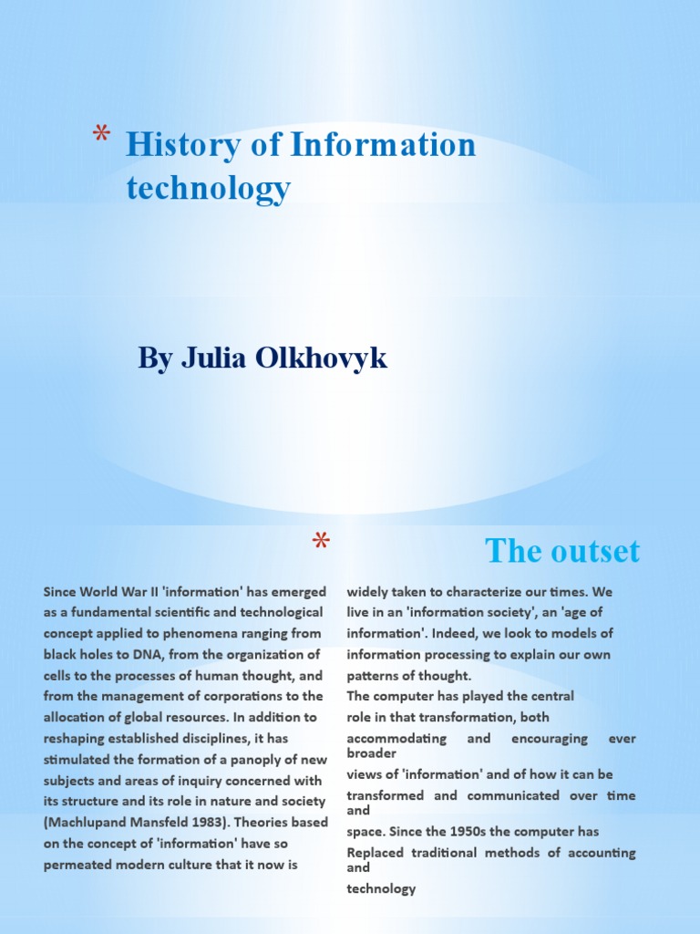 Evolution of Information Technology | PDF | Integrated Circuit ...