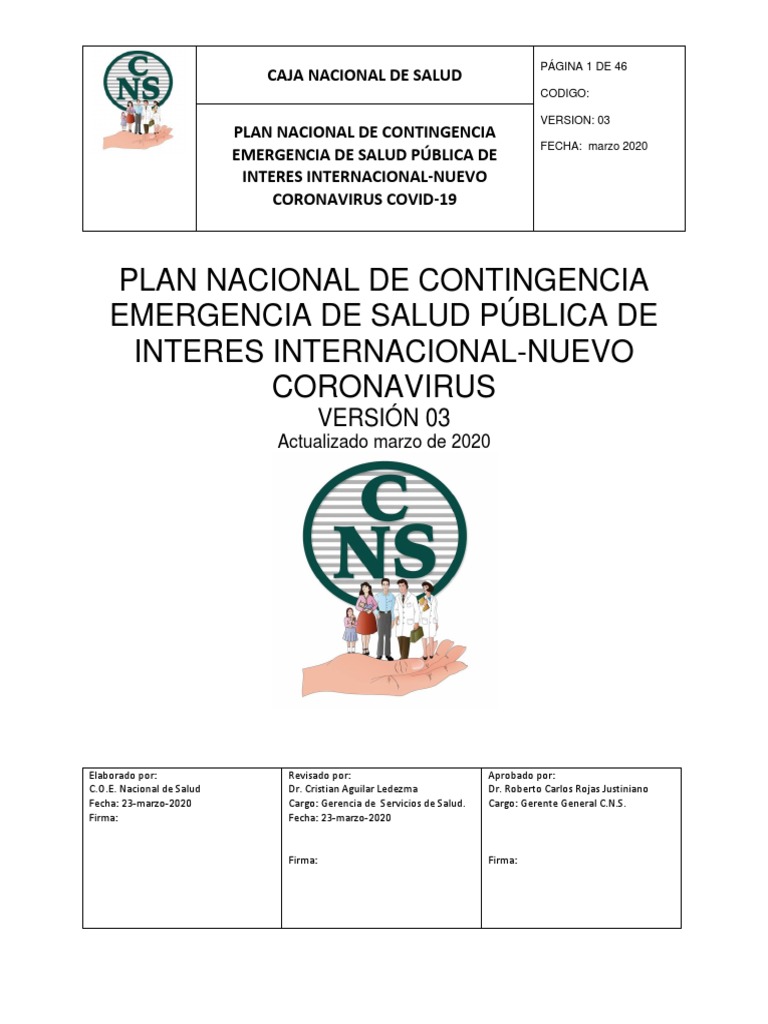 2 Plan de Contingencia Caja Nacional de Salud Covid 19 Nacional Marz ...