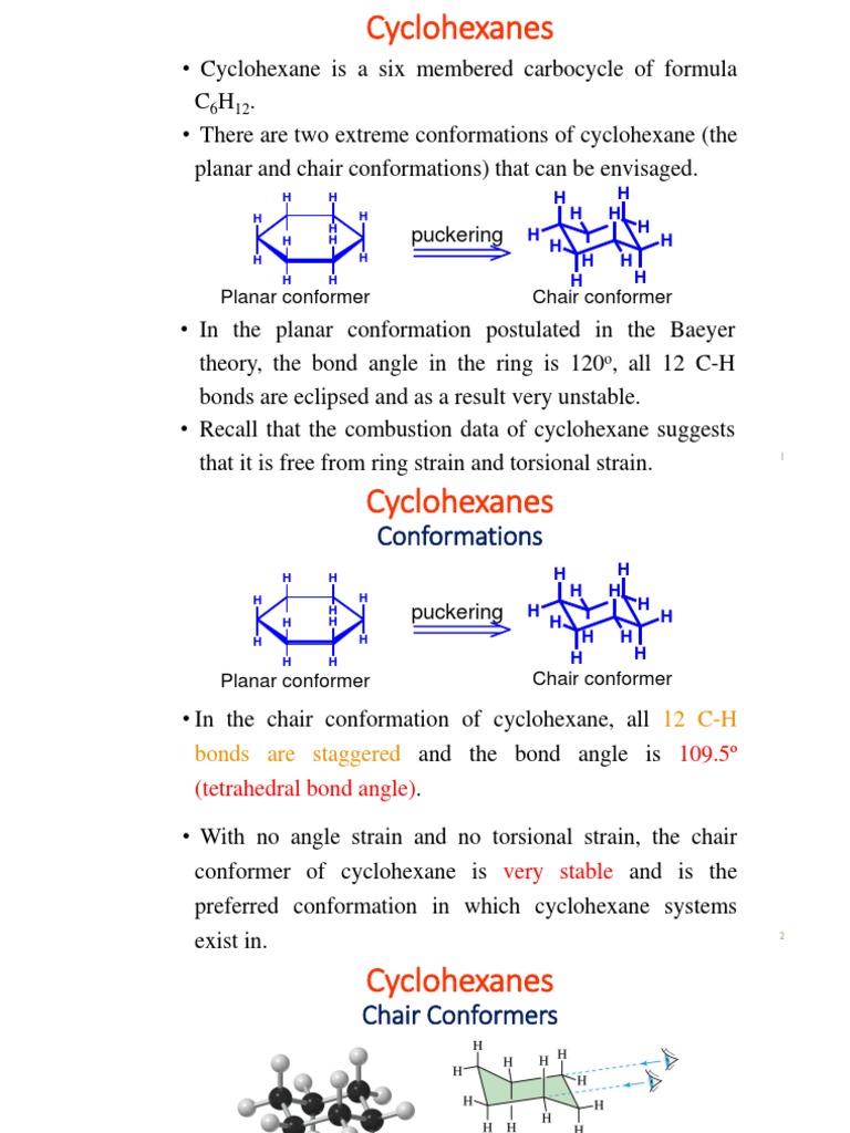 Cyclohexane Chair Conformations Explained | PDF | Conformational ...