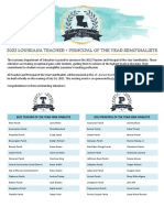 2022 Teacher and Principal of the Year Semifinalists