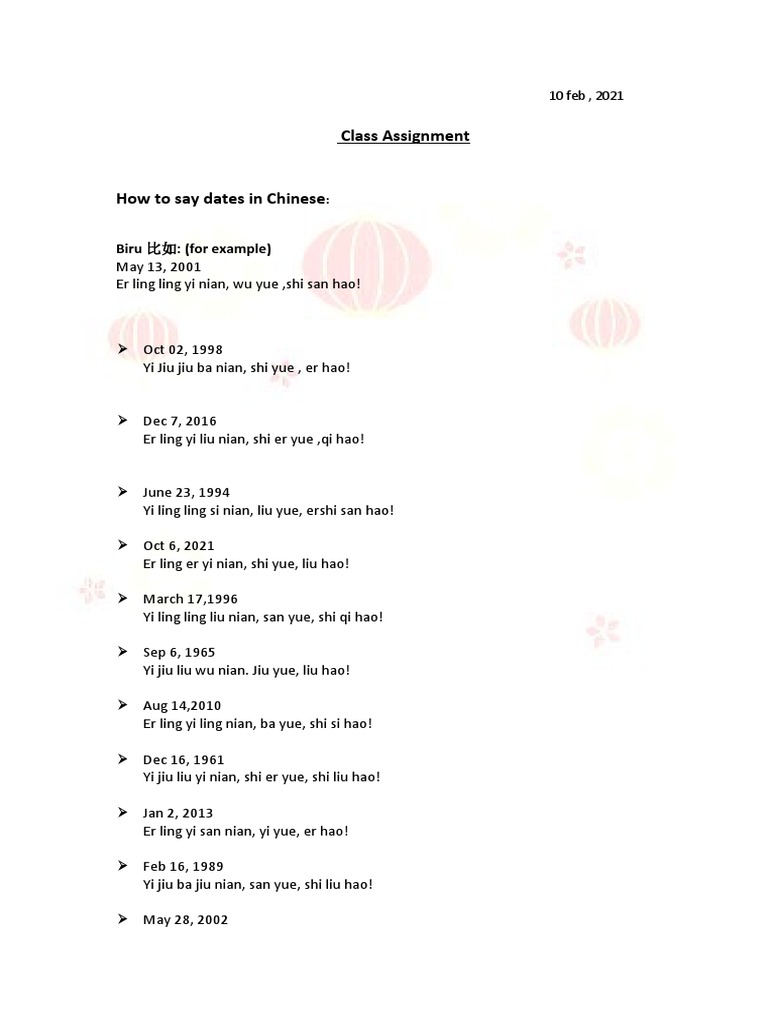 how-to-say-dates-in-chinese-class-assignment-pdf